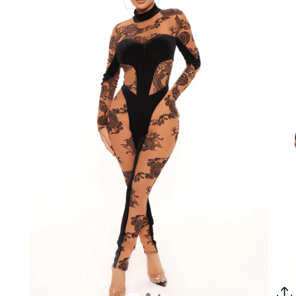 Fashion Nova Mesh Jumpsuit